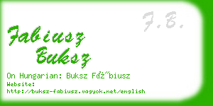 fabiusz buksz business card